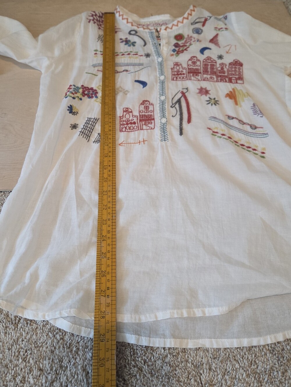 Pete & Greta Johnny Was Travel Gauze Cotton Embroidered Boho Tunic Blouse - Picture 10 of 13